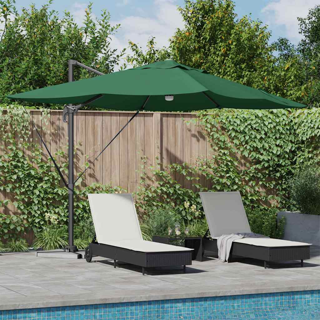 vidaXL Sonnenschirm Grün 351 x 250 x 253 cm Polyester und Aluminium