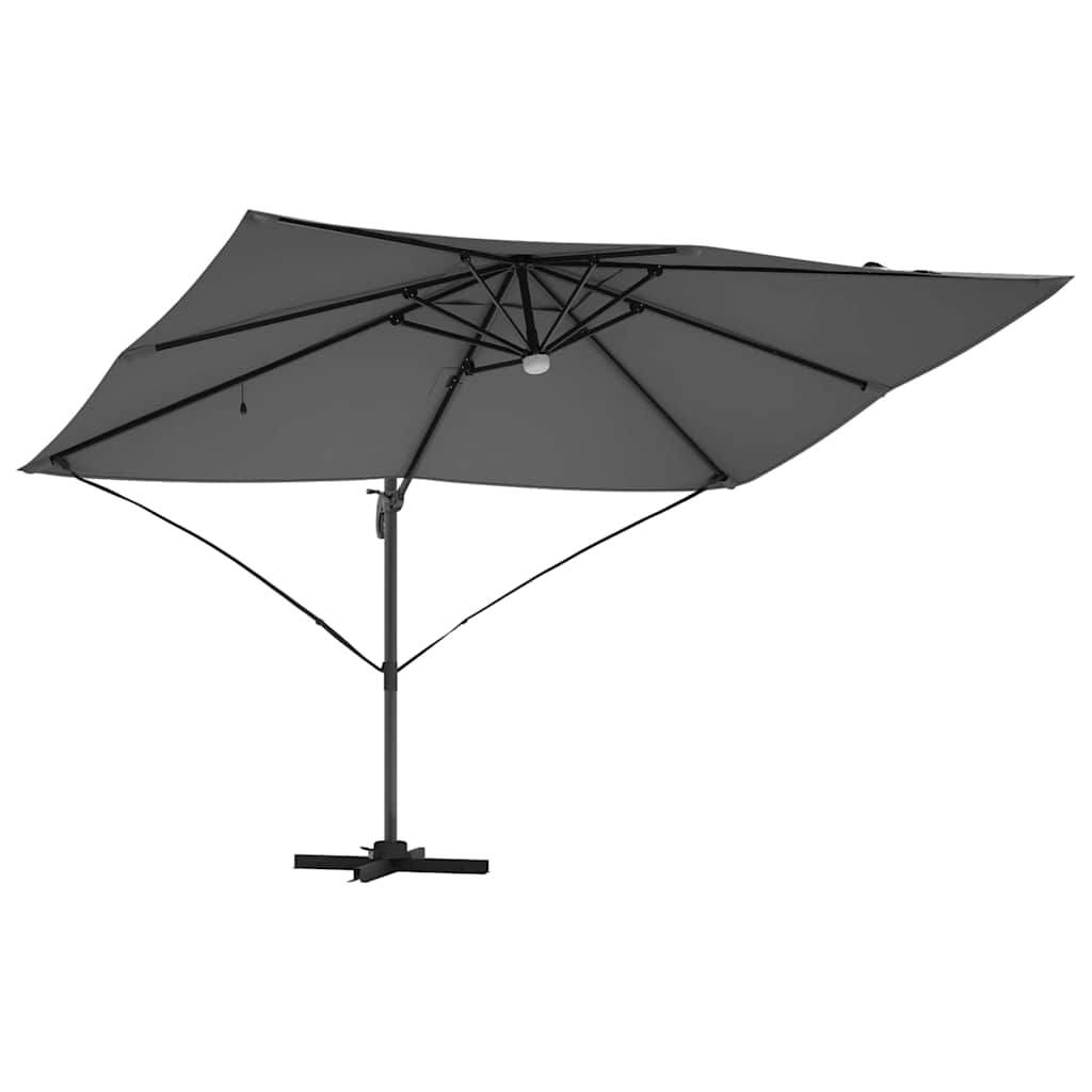 vidaXL Sonnenschirm mit LED-Lichtleisten Anthrazit 351 x 250 x 253 cm