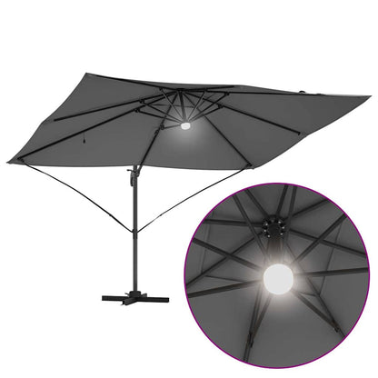 vidaXL Sonnenschirm mit LED-Lichtleisten Anthrazit 351 x 250 x 253 cm