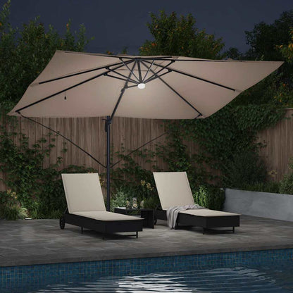 vidaXL Sonnenschirm Taupe 351 x 250 x 253 cm Polyester und Aluminium