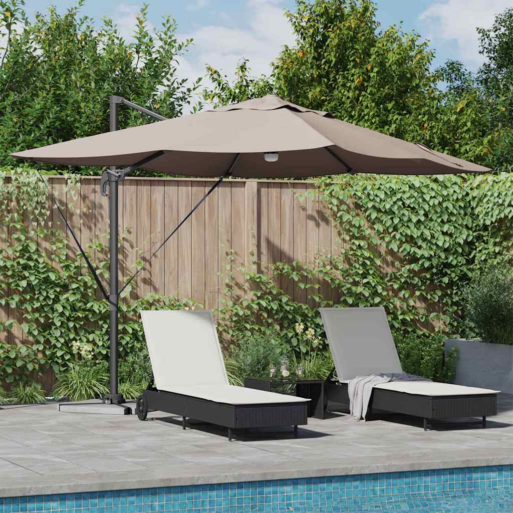 vidaXL Sonnenschirm Taupe 351 x 250 x 253 cm Polyester und Aluminium