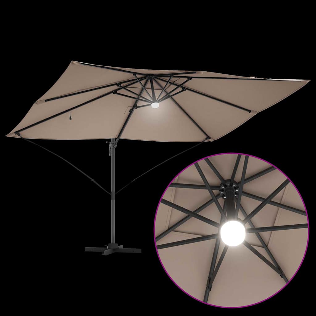 vidaXL Sonnenschirm Taupe 351 x 250 x 253 cm Polyester und Aluminium