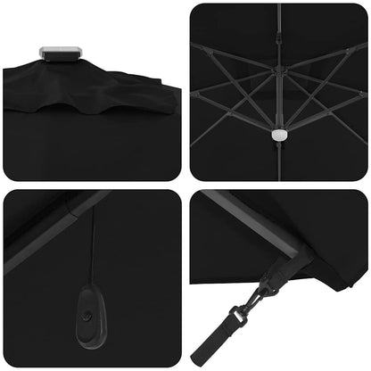 vidaXL Sonnenschirm Schwarz 351 x 250 x 253 cm Polyester und Aluminium
