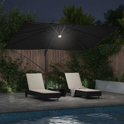 vidaXL Sonnenschirm Schwarz 351 x 250 x 253 cm Polyester und Aluminium
