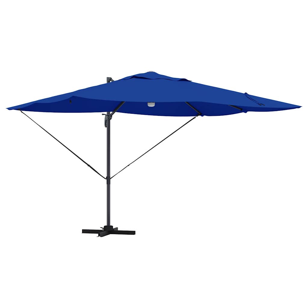 vidaXL Sonnenschirm mit LED-Lichtleisten Azurblau 351 x 250 x 253 cm