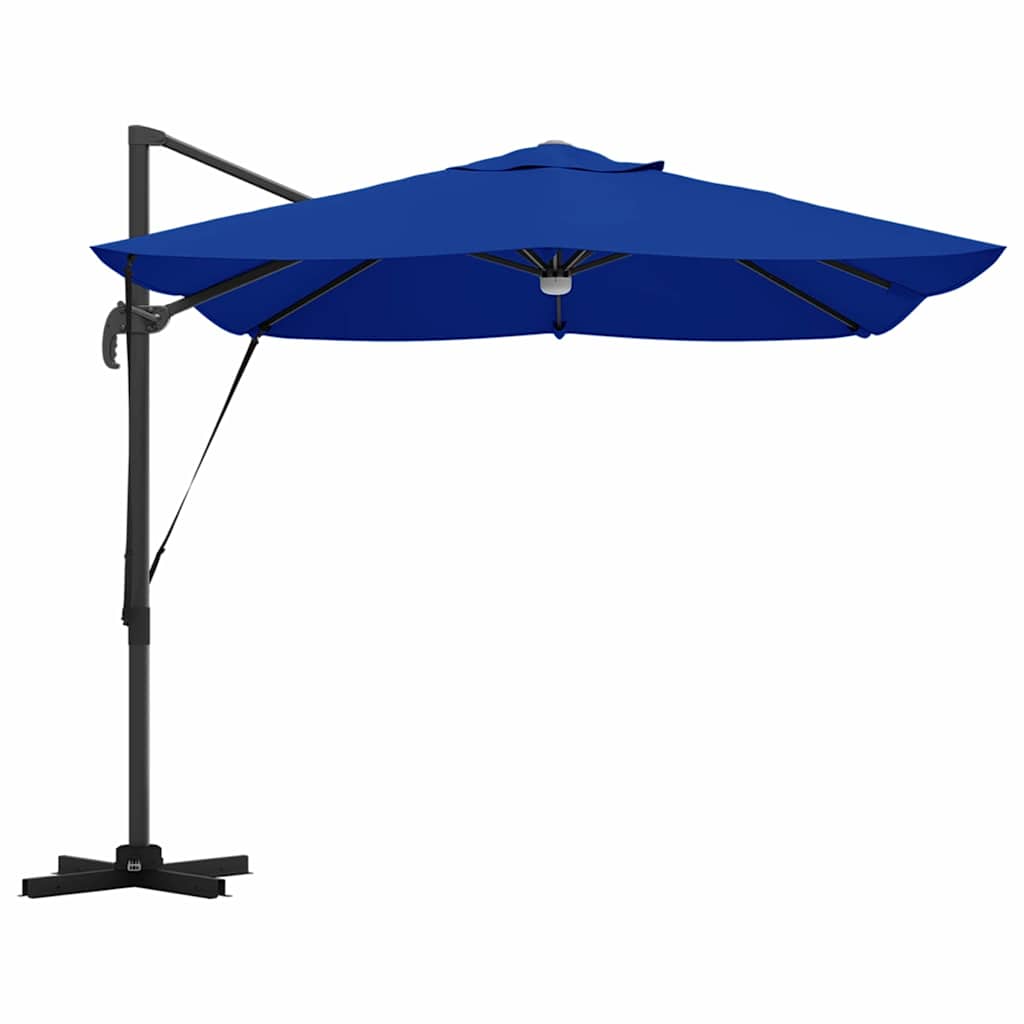 vidaXL Sonnenschirm mit LED-Lichtleisten Azurblau 351 x 250 x 253 cm