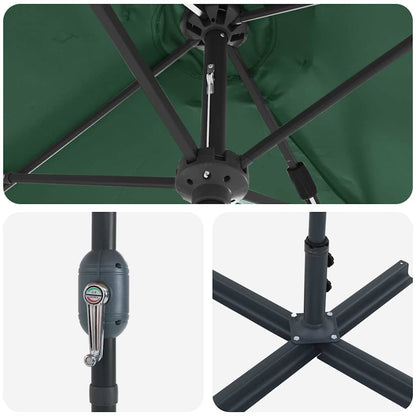 Garten-Sonnenschirm Grün 370 x 197 x 239 cm