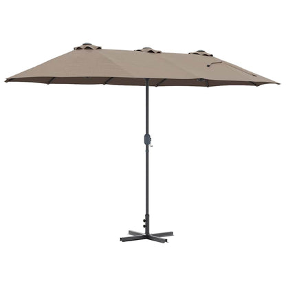 Garten-Sonnenschirm Taupe 370 x 197 x 239 cm