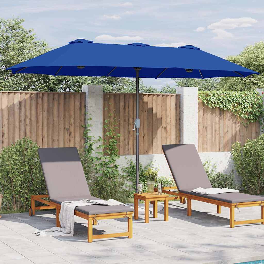 vidaXL Garten-Sonnenschirm Azurblau 370 x 197 x 239 cm