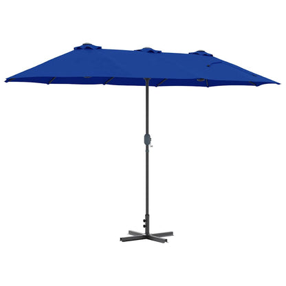 vidaXL Garten-Sonnenschirm Azurblau 370 x 197 x 239 cm
