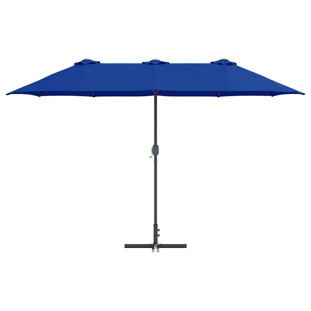 vidaXL Garten-Sonnenschirm Azurblau 370 x 197 x 239 cm