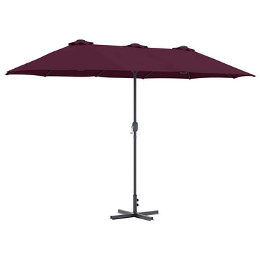 vidaXL Garten-Sonnenschirm Bordeauxrot 370 x 197 x 239 cm