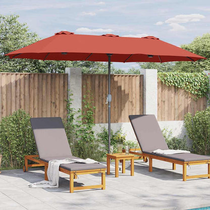 vidaXL Garten-Sonnenschirm Terrakotta 370 x 197 x 239 cm