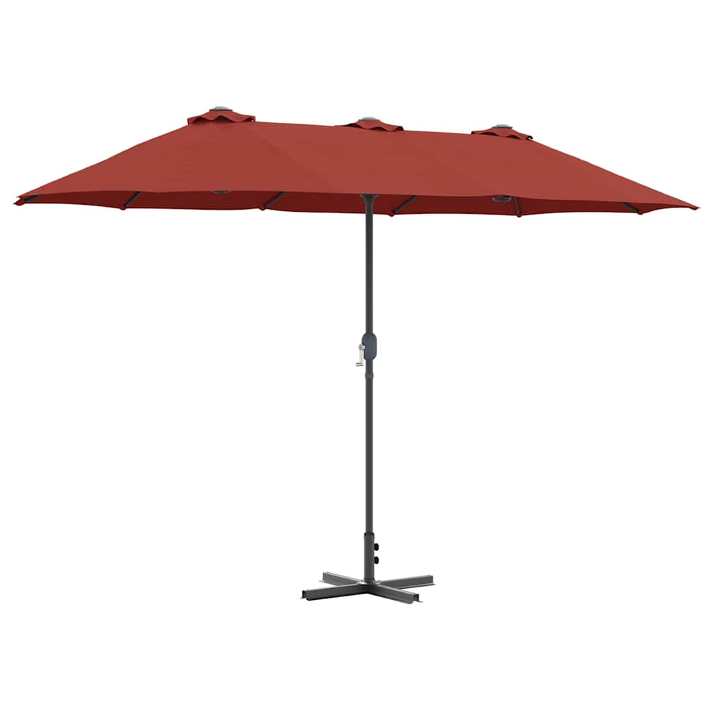 vidaXL Garten-Sonnenschirm Terrakotta 370 x 197 x 239 cm