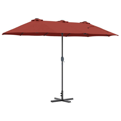 vidaXL Garten-Sonnenschirm Terrakotta 370 x 197 x 239 cm