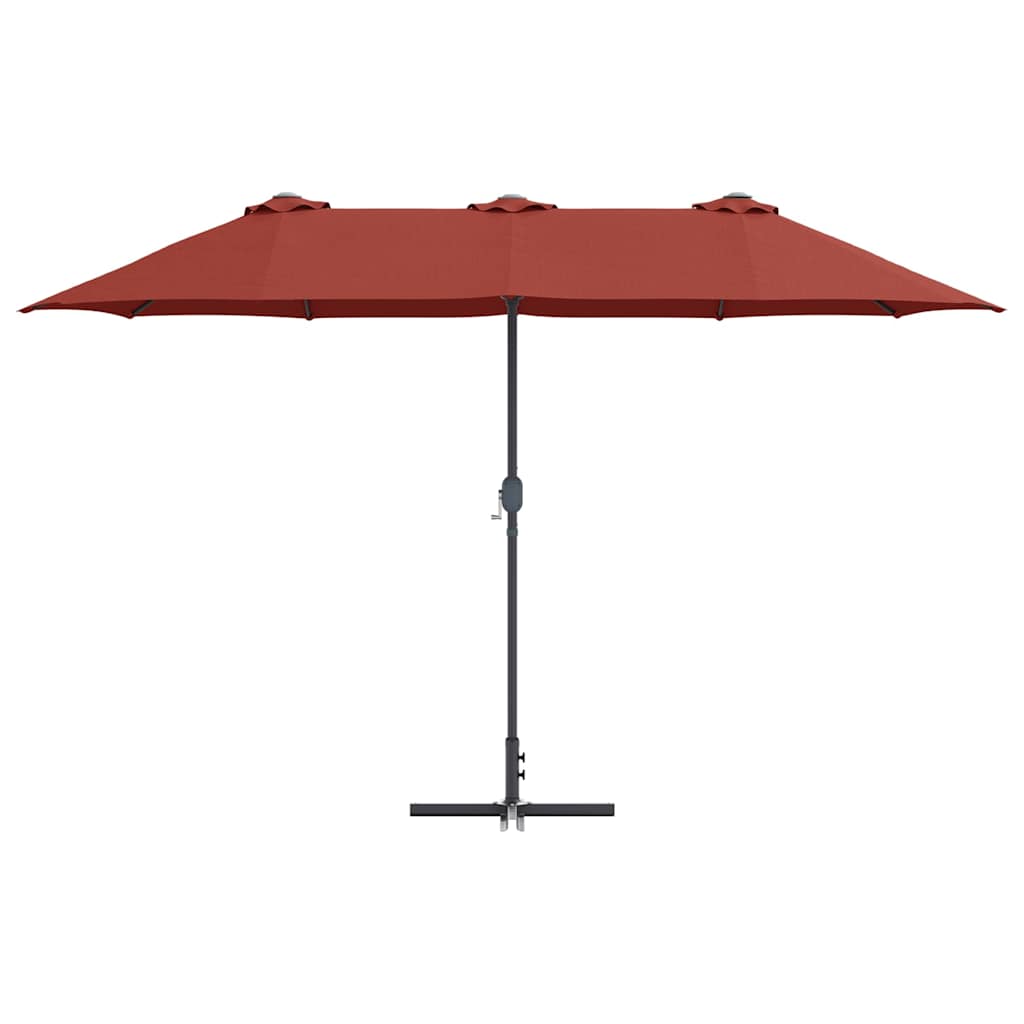 vidaXL Garten-Sonnenschirm Terrakotta 370 x 197 x 239 cm