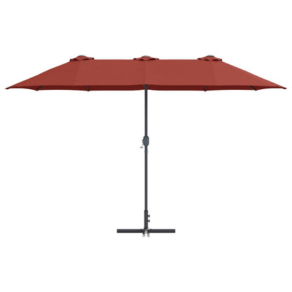 vidaXL Garten-Sonnenschirm Terrakotta 370 x 197 x 239 cm