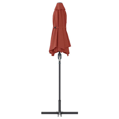vidaXL Garten-Sonnenschirm Terrakotta 370 x 197 x 239 cm