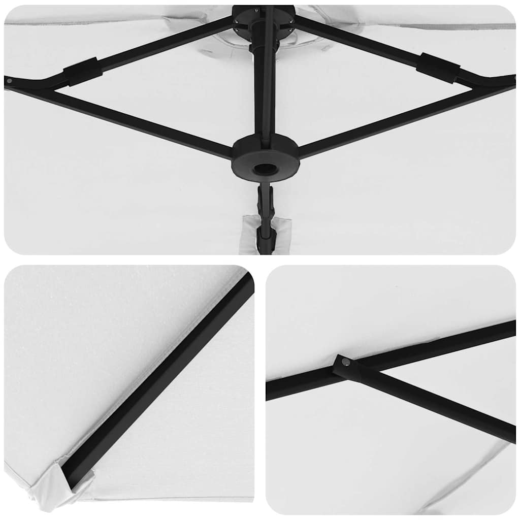 vidaXL Parasol déporté sable 372 x 198 x 243 cm Polyester et aluminium