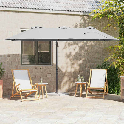 vidaXL Parasol déporté sable 372 x 198 x 243 cm Polyester et aluminium