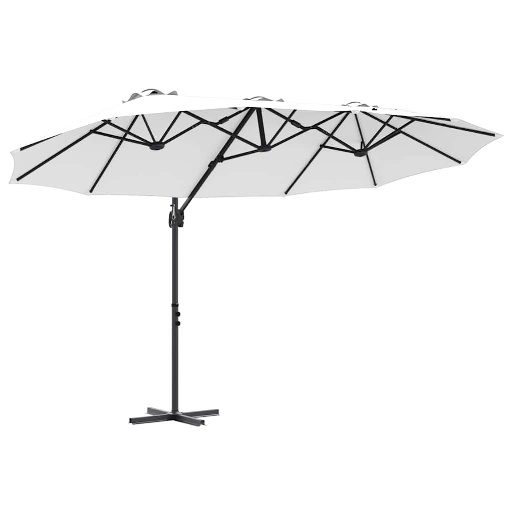 vidaXL Parasol déporté sable 372 x 198 x 243 cm Polyester et aluminium
