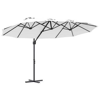 vidaXL Parasol déporté sable 372 x 198 x 243 cm Polyester et aluminium