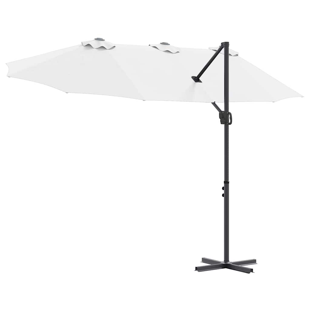 vidaXL Parasol déporté sable 372 x 198 x 243 cm Polyester et aluminium