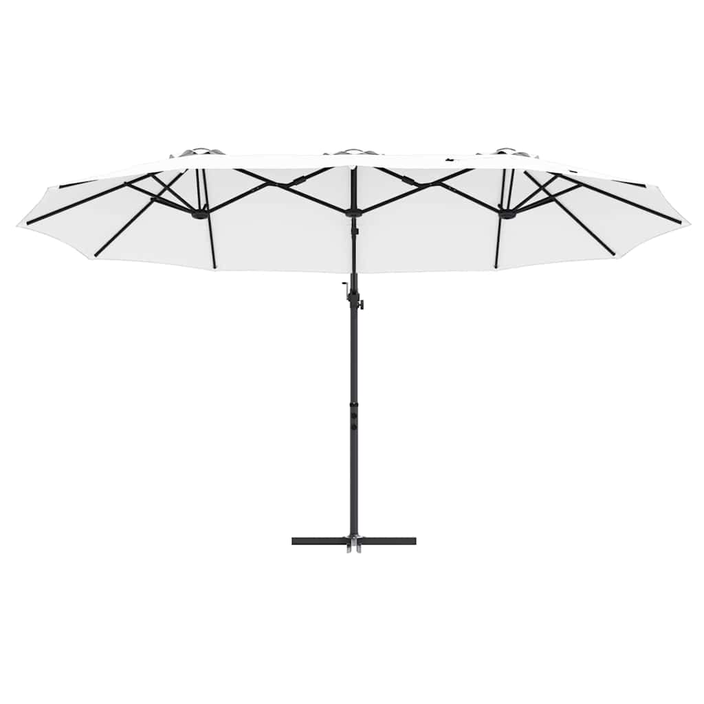 vidaXL Parasol déporté sable 372 x 198 x 243 cm Polyester et aluminium