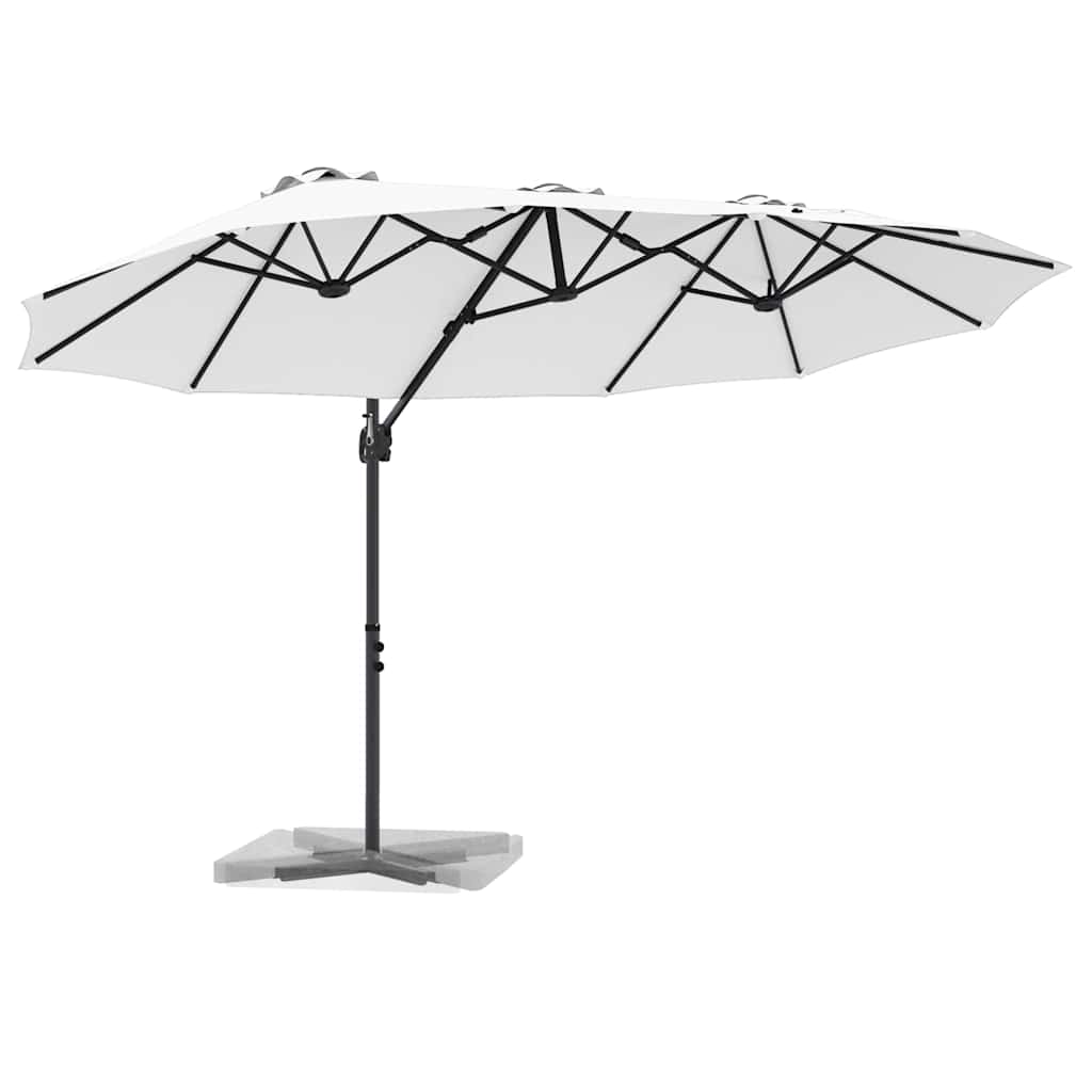 vidaXL Parasol déporté sable 372 x 198 x 243 cm Polyester et aluminium