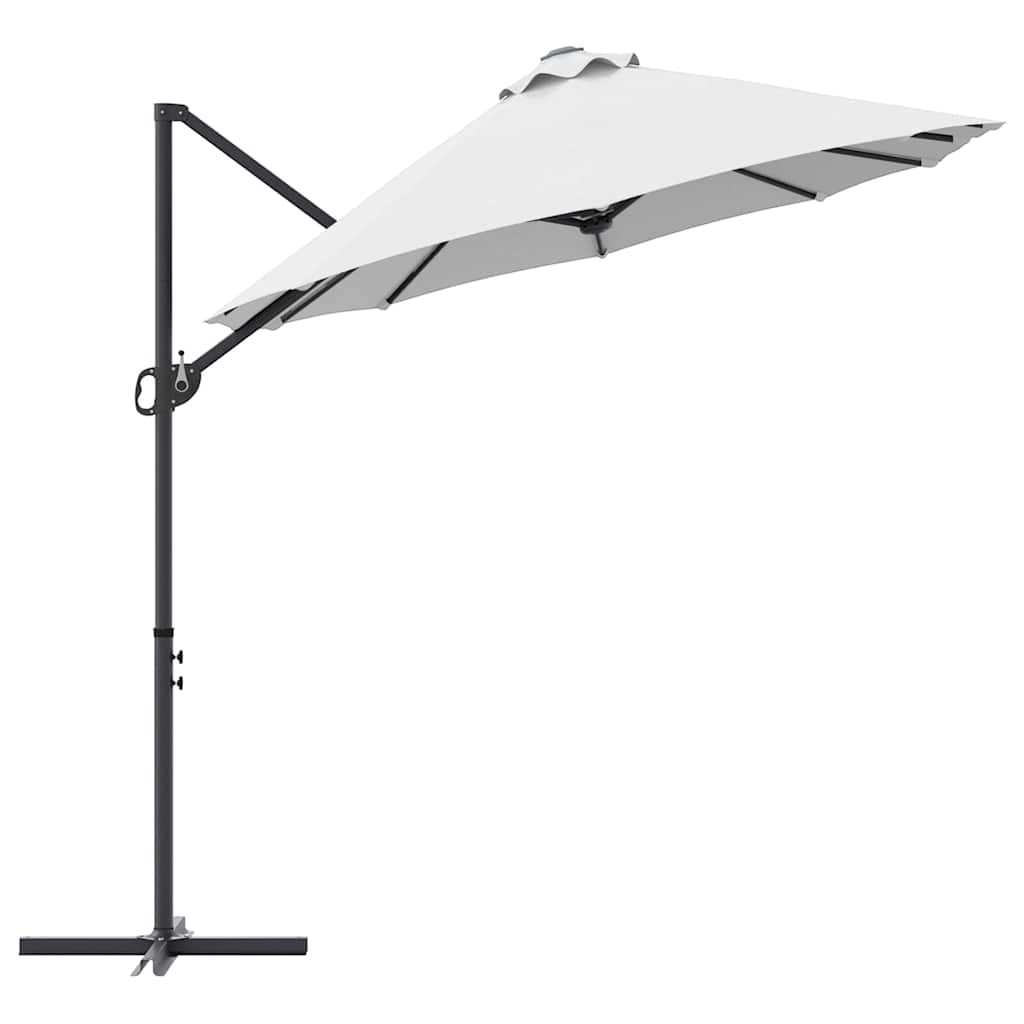vidaXL Parasol déporté sable 372 x 198 x 243 cm Polyester et aluminium