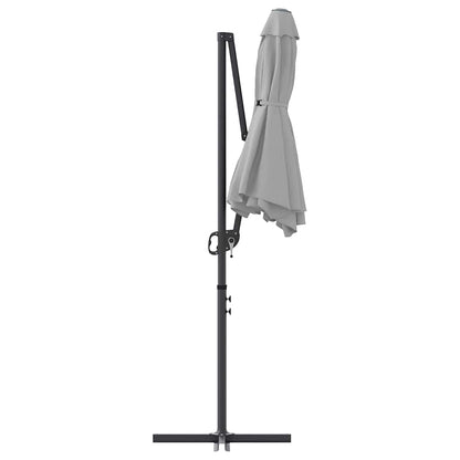 vidaXL Parasol déporté sable 372 x 198 x 243 cm Polyester et aluminium