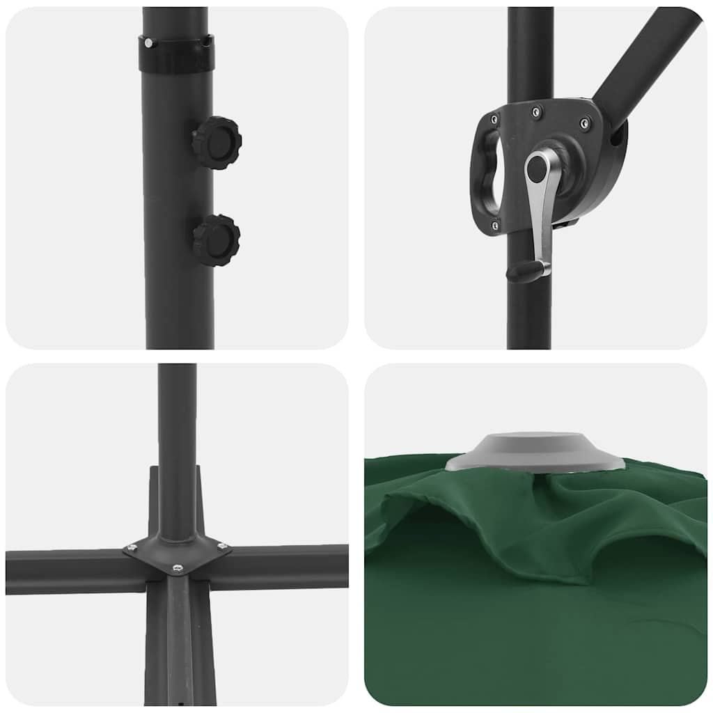 Sonnenschirm Grün 372 x 198 x 243 cm Polyester und Aluminium