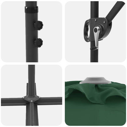 Sonnenschirm Grün 372 x 198 x 243 cm Polyester und Aluminium