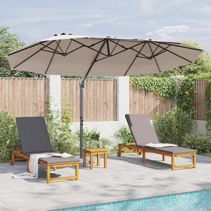 vidaXL Sonnenschirm Taupe 372 x 198 x 243 cm Polyester und Aluminium