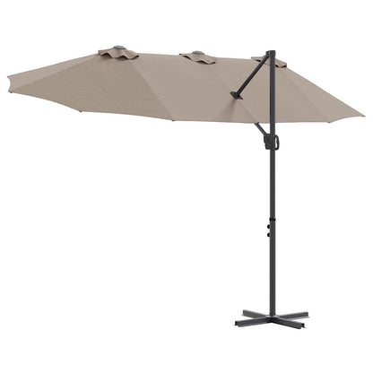 vidaXL Sonnenschirm Taupe 372 x 198 x 243 cm Polyester und Aluminium