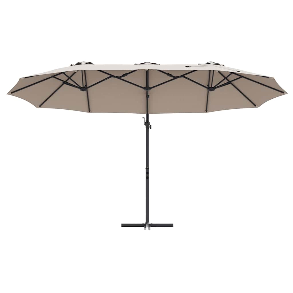 vidaXL Sonnenschirm Taupe 372 x 198 x 243 cm Polyester und Aluminium