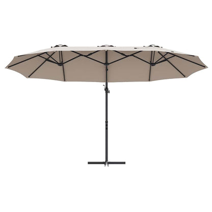 vidaXL Sonnenschirm Taupe 372 x 198 x 243 cm Polyester und Aluminium