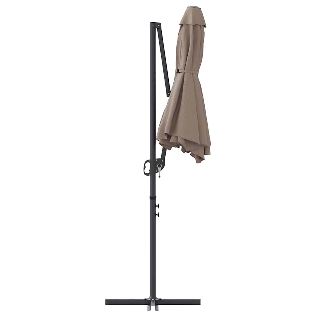 vidaXL Sonnenschirm Taupe 372 x 198 x 243 cm Polyester und Aluminium