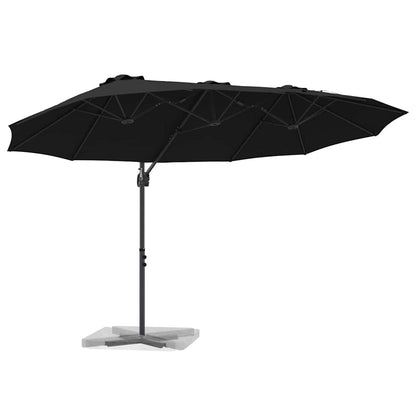 vidaXL Sonnenschirm Schwarz 372 x 198 x 243 cm Polyester und Aluminium