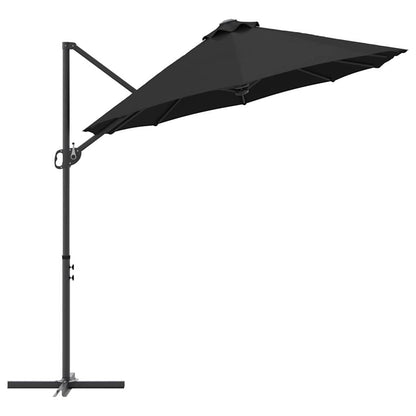 vidaXL Sonnenschirm Schwarz 372 x 198 x 243 cm Polyester und Aluminium