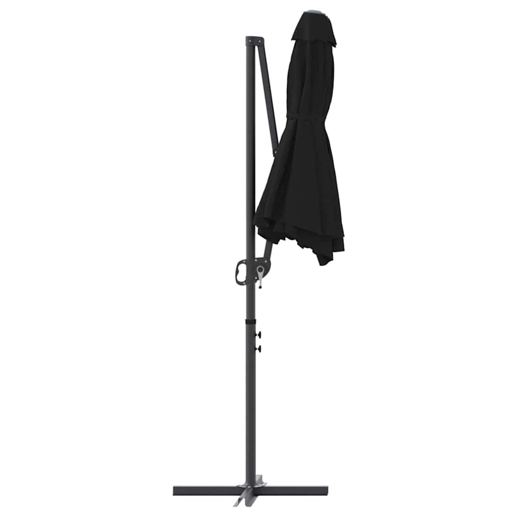 vidaXL Sonnenschirm Schwarz 372 x 198 x 243 cm Polyester und Aluminium