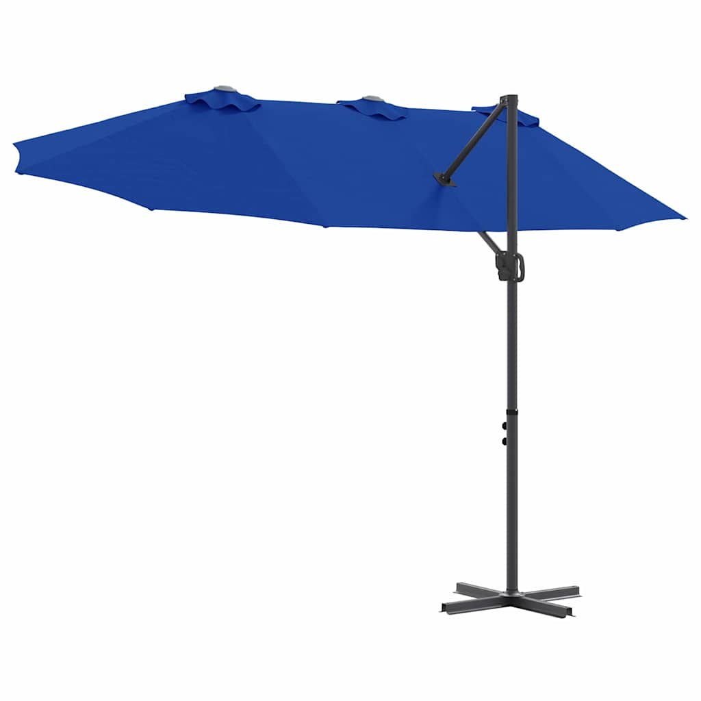 vidaXL Sonnenschirm Azurblau 372 x 198 x 243 cm