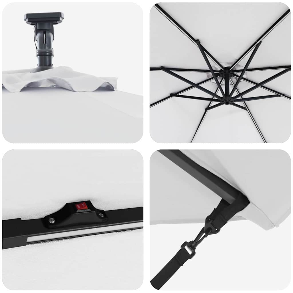 Sonnenschirm Sand 294 x 294 x 248 cm Polyester und Aluminium