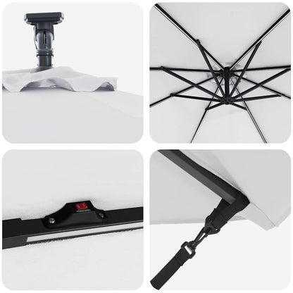 Sonnenschirm Sand 294 x 294 x 248 cm Polyester und Aluminium