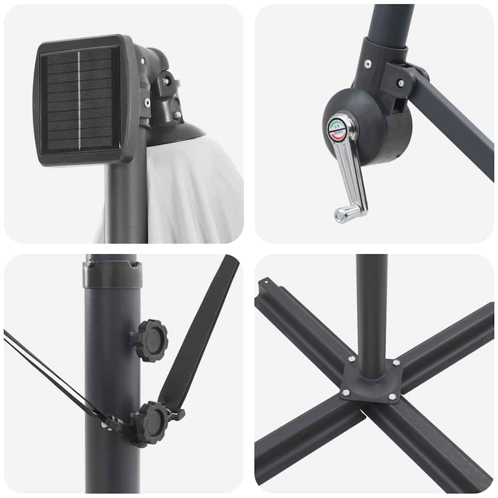 Sonnenschirm Sand 294 x 294 x 248 cm Polyester und Aluminium