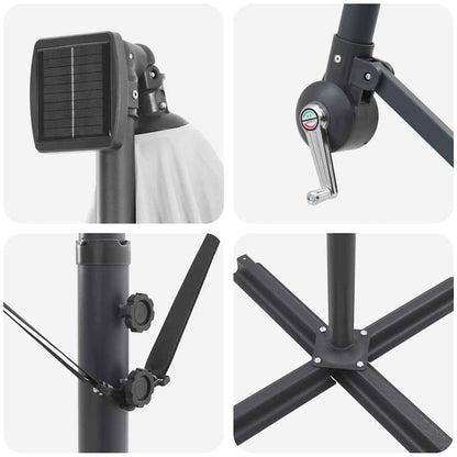 Sonnenschirm Sand 294 x 294 x 248 cm Polyester und Aluminium