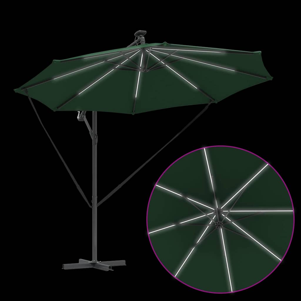 vidaXL Parasol Vert 294 x 294 x 248 cm Polyester et Aluminium