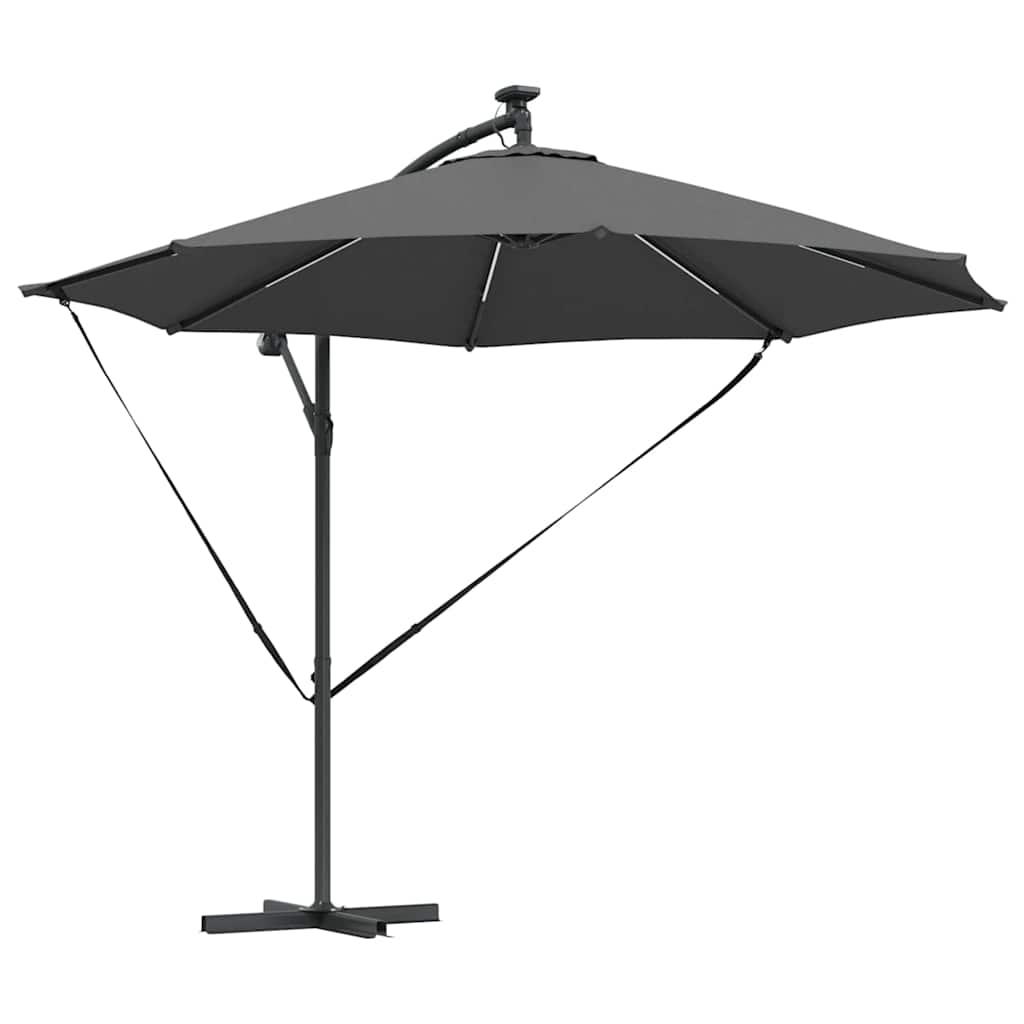 vidaXL Sonnenschirm mit LED-Lichtleisten Anthrazit 294 x 294 x 248 cm