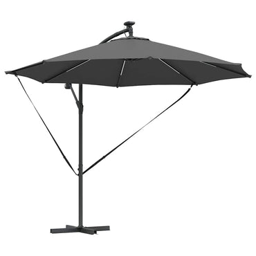 vidaXL Sonnenschirm mit LED-Lichtleisten Anthrazit 294 x 294 x 248 cm