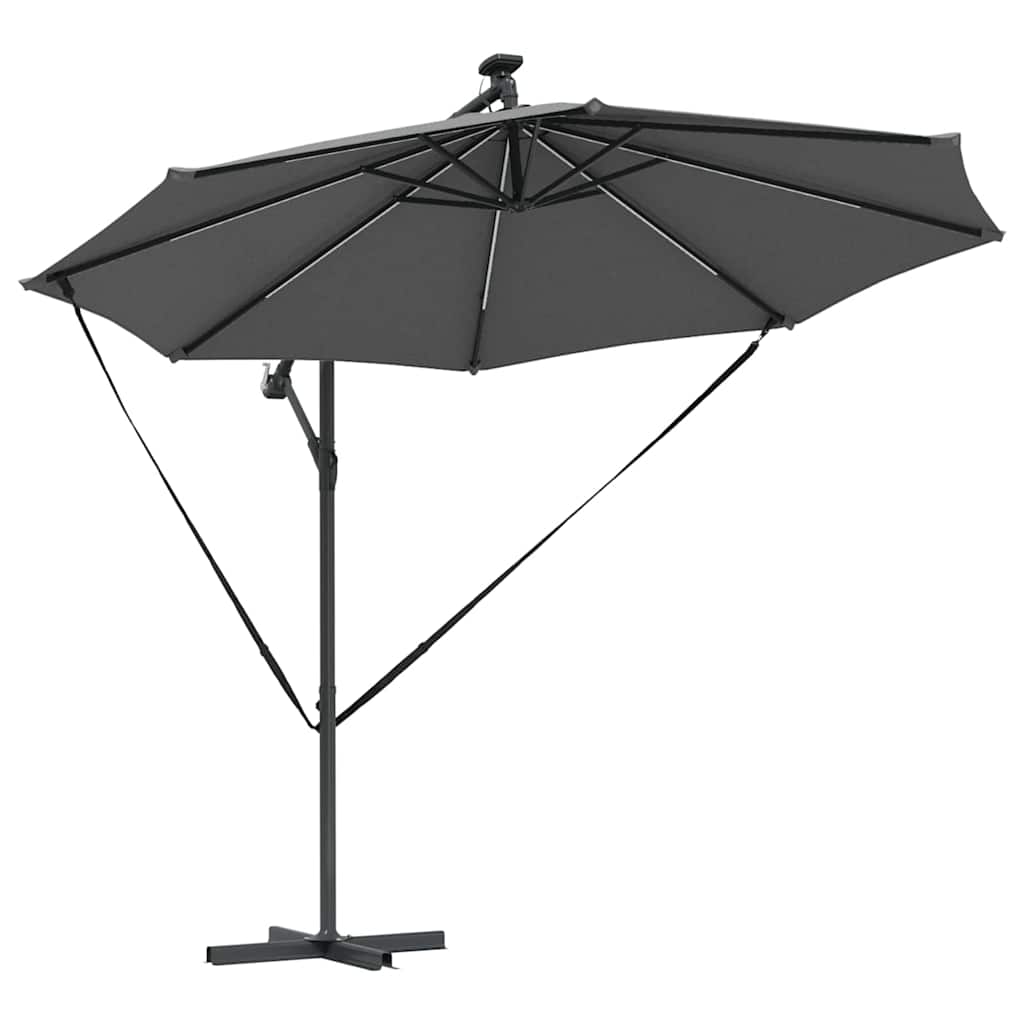 vidaXL Sonnenschirm mit LED-Lichtleisten Anthrazit 294 x 294 x 248 cm